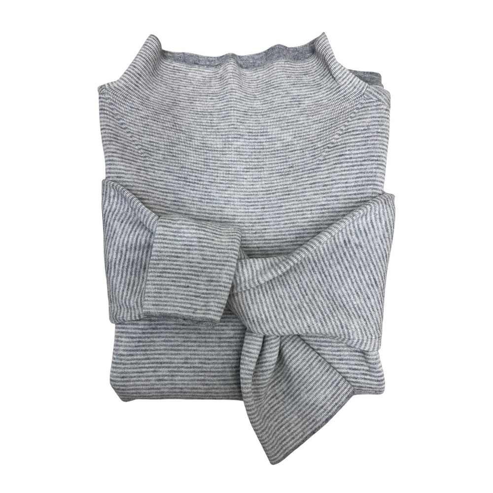 Eileen Fisher Tunic Sweater Womens S/P Grey Excellent‎ Cotton Cashmere Mock Neck